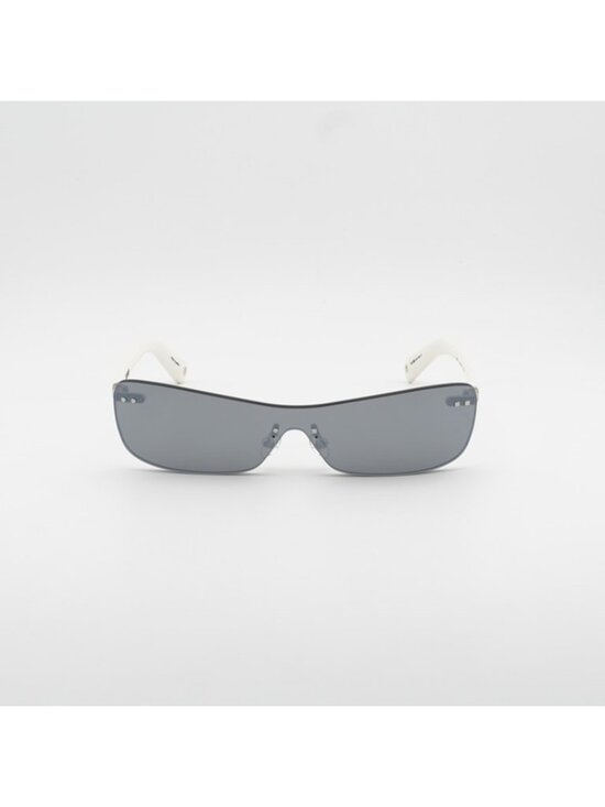 Jacquemus MIRADA JAC/69 C3 Sunglasses White Shield Frame, Silver Mirror Lenses main image 8